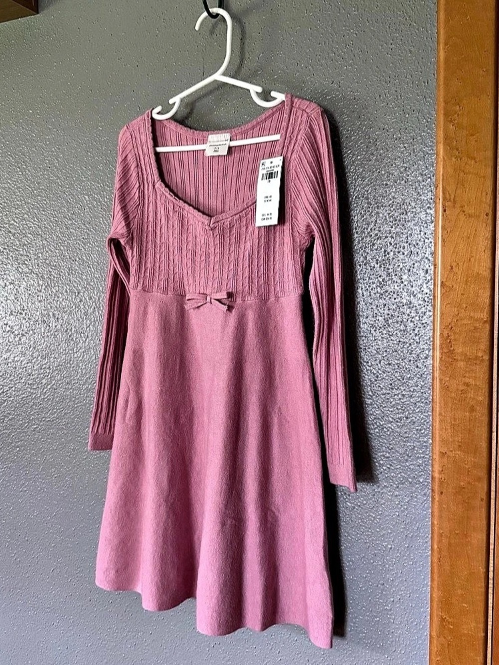 Abercrombie Kids Girls 7/8 Pink Knit Dress NWT